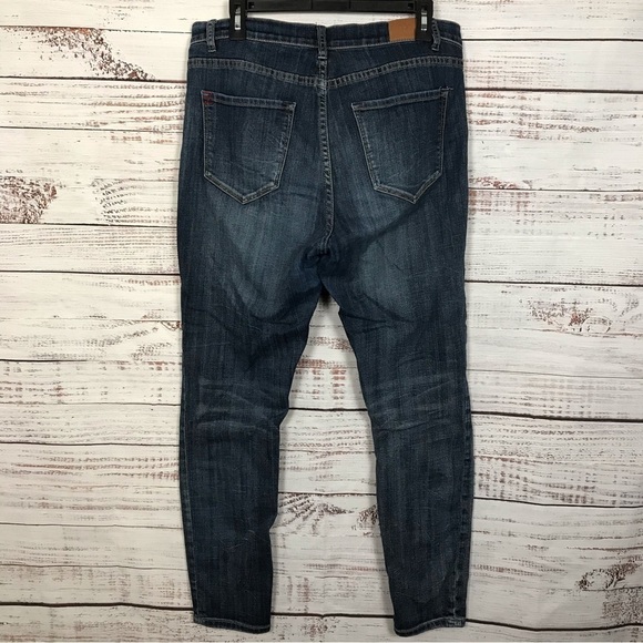 BDG Twig high rise patchwork dark‎ wash size 32 ankle casual Stretch Denim jeans - Picture 4 of 6